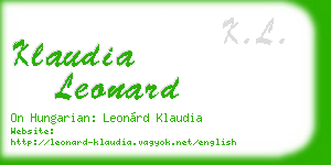 klaudia leonard business card